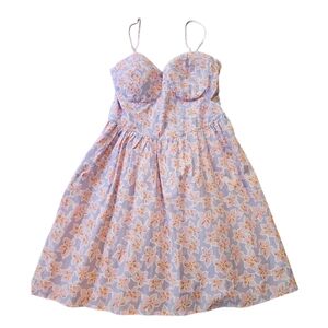 No Boundaries Poplin Pink and Purple Floral Dress‎ Size Large